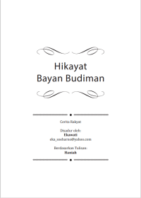 Image of Hikayat Bayan Budiman